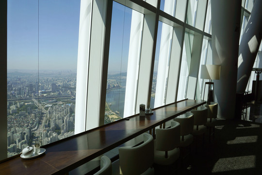 韩国乐天世界大厦观景台咖啡座