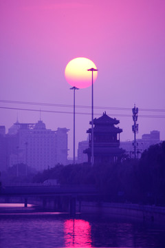 北京龙须沟日落