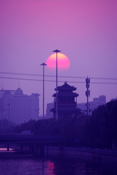 北京龙须沟日落