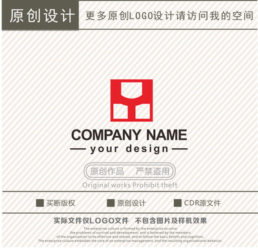 Y字母品字办公文具logo