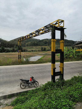 农乡小村火车铁路
