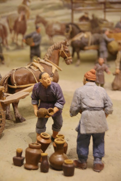 辽东马市泥塑卖陶器