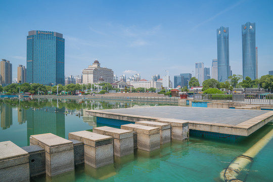 江西南昌市城市建筑天际线风光