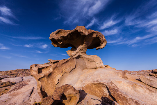 阿拉善蘑菇古奇石岩石蓝天60