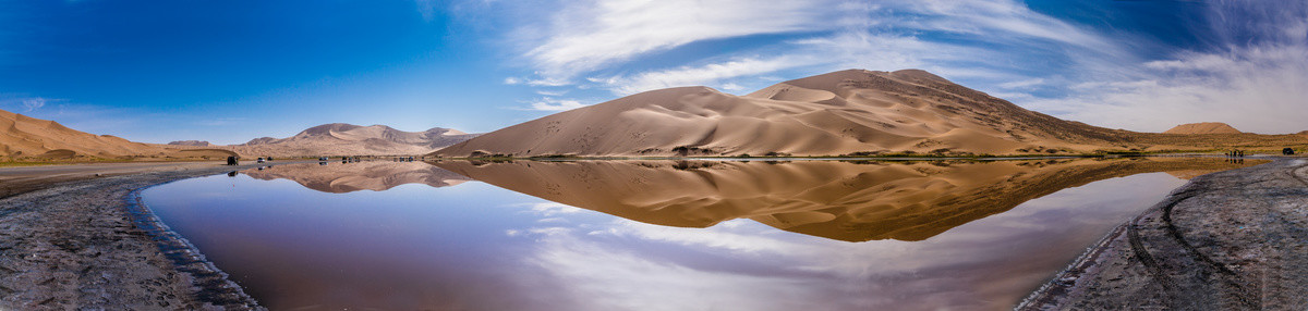 巴丹吉林沙漠湖泊光影倒影31