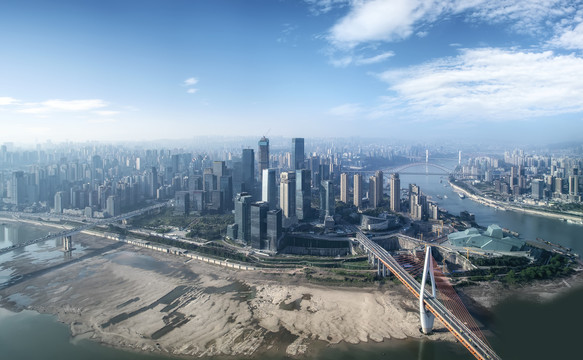 空中鸟瞰重庆城市景观