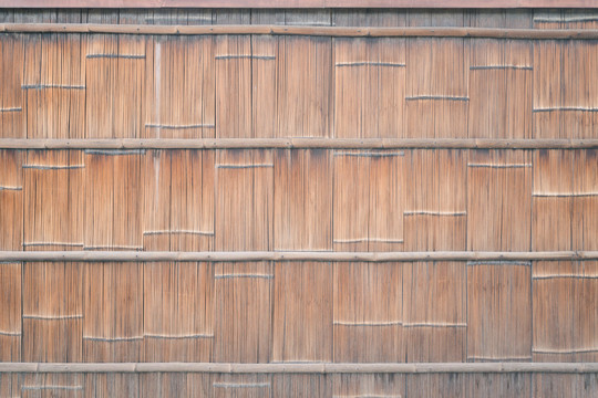 日式竹子围墙背景实拍