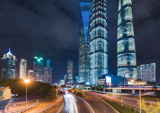 上海街景夜景