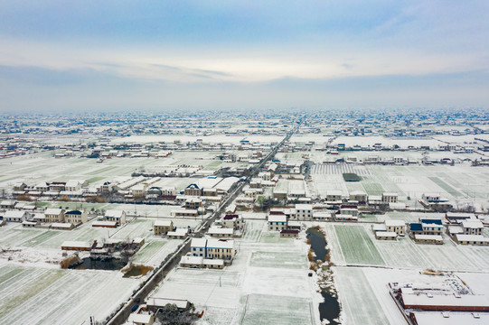 江苏农村雪景