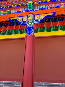 藏传佛教寺院廊柱