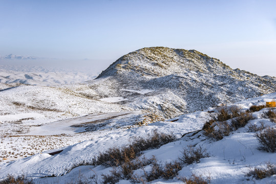 中国新疆阿勒泰将军山冬季景观