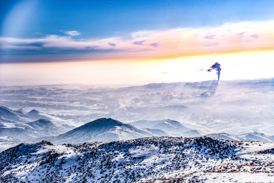 中国新疆阿勒泰将军山冬季景观