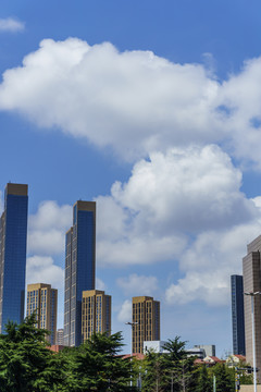 青岛现代建筑群背景