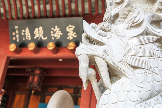 宁波雕塑门狮