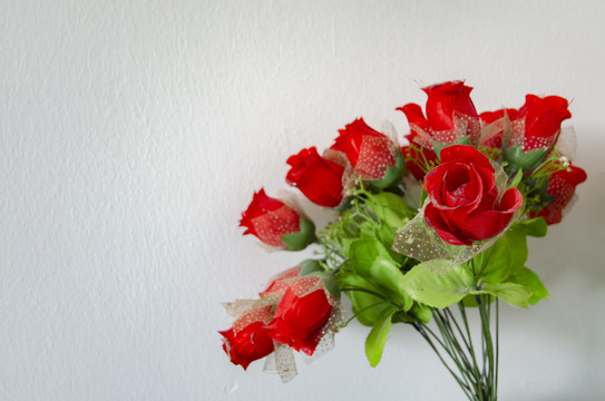 白底玫瑰装饰花背景壁纸