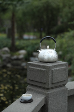 日本手工银壶纯银999茶壶