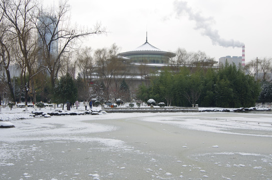 西安博物院雪景