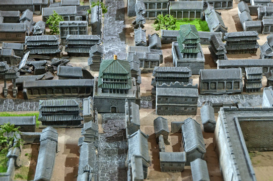 西安古城微缩建筑模型