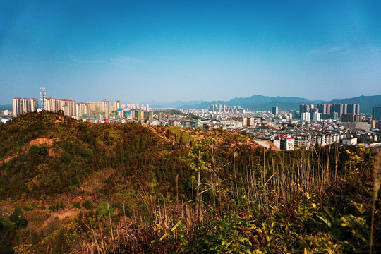 山城山坡城市远景