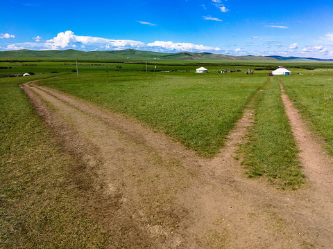 草原蒙古包自然路