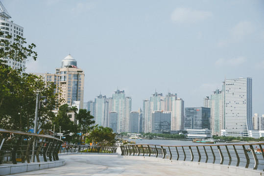 上海外滩独特视角黄埔两岸风光