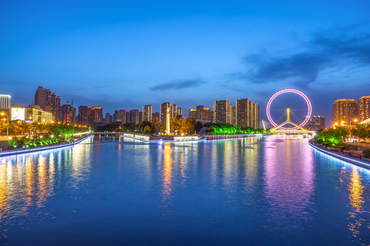 天津海河夜景