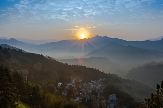 中国皖南山区自然风光和古村落