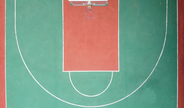 篮球场篮球框航拍