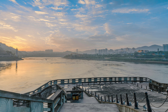 宜宾三江汇流自然景观