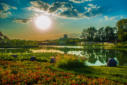 北京世园会园区风景妫水湖