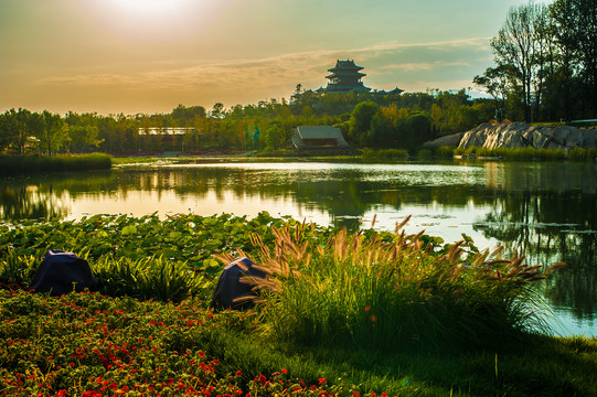 北京世园会园区风景妫水湖