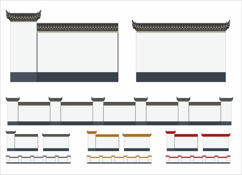 徽派围墙玻璃瓦墙