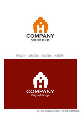 H字母logo设计禅意logo