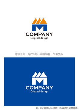 M字母创意logo设计