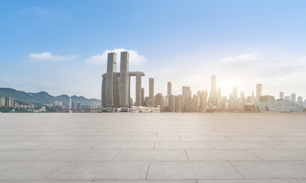 地砖地面和建筑景观