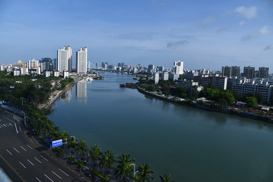 海口海甸河城市风光