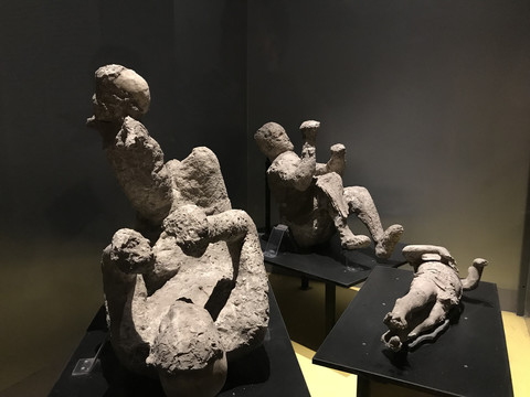 意大利庞贝古城难民化石