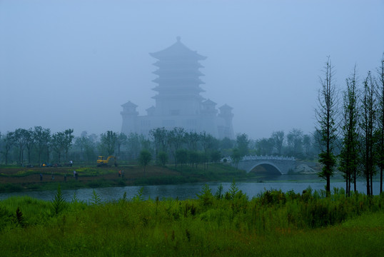 故乡清晨的河流