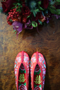 婚鞋鲜花