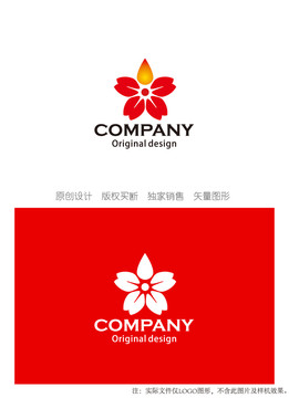 樱花logo设计油滴logo