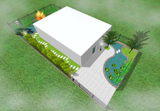别墅景观庭院规划设计效果图