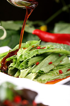 活捉凤尾红油油麦菜