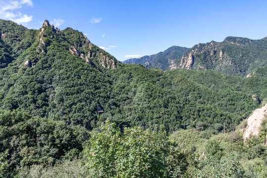 夏天山脉绿色植被