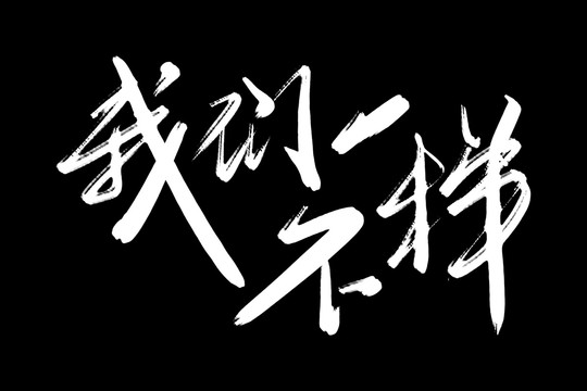 我们不一样书法艺术字