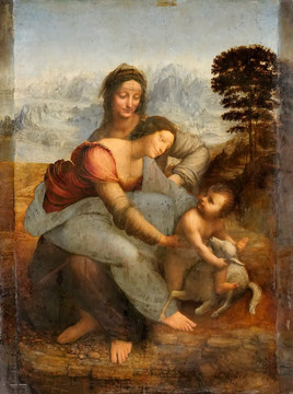 达芬奇圣母子与圣安娜