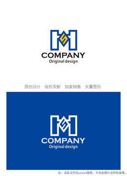 HS字母logo设计HM标志