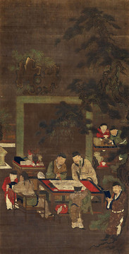 刘松年十八学士图