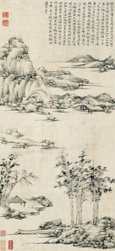 倪瓒江亭山色图