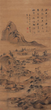 董其昌疏林茆屋图