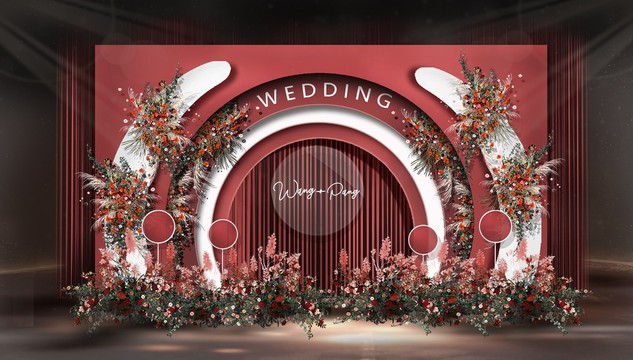 泰式红白色婚礼效果图设计